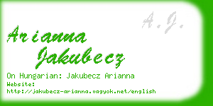 arianna jakubecz business card